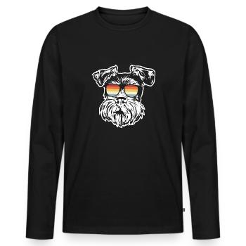 Schnauzer nain Chien Schnauzer - T-shirt manches longues Premium bio Homme - noir - Devant - Nico (187cm)