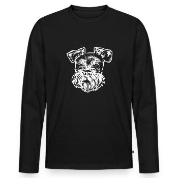 Schnauzer nain Chien Schnauzer - T-shirt manches longues Premium bio Homme - noir - Devant - Nico (187cm)