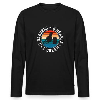 Cheval de course de barils de rodéo - T-shirt manches longues Premium bio Homme - noir - Devant - Nico (187cm)