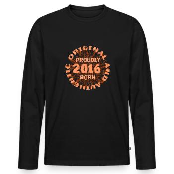 percent 2016 - Men's Premium Organic Long Sleeve Shirt - black - Front - Nico (187cm)