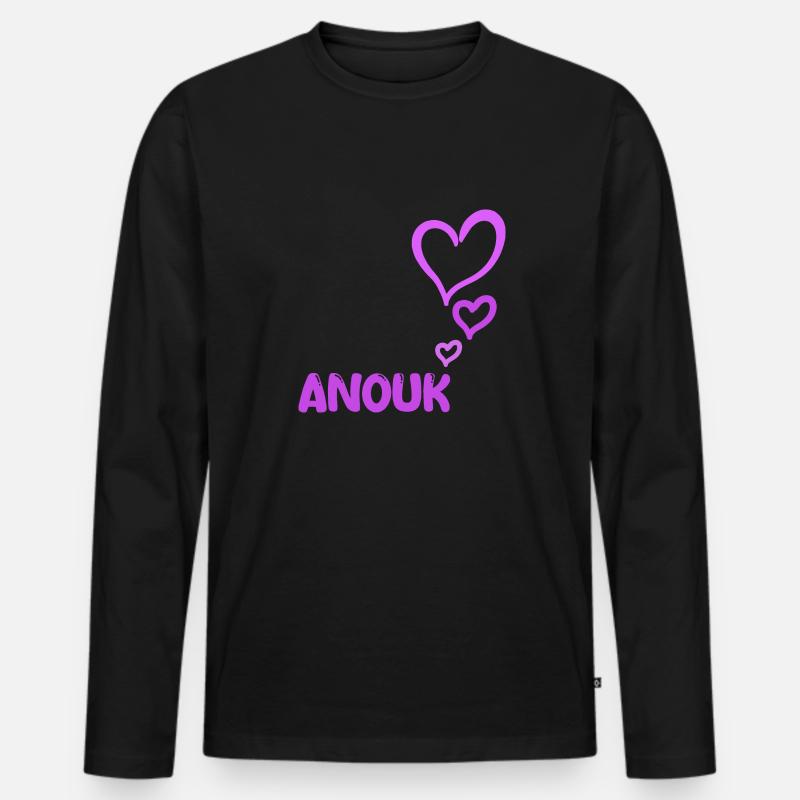 Geschenk für Anouk - Männer Premium Bio Langarmshirt - Schwarz