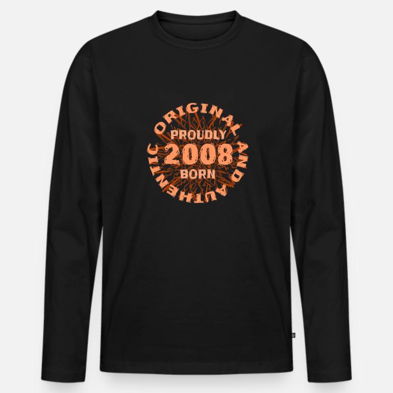 2008 - Männer Premium Bio Langarmshirt - Schwarz