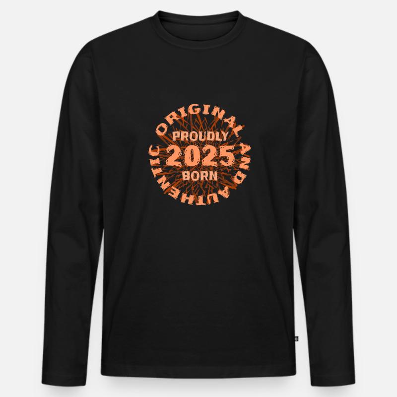 2025 - Männer Premium Bio Langarmshirt - Schwarz