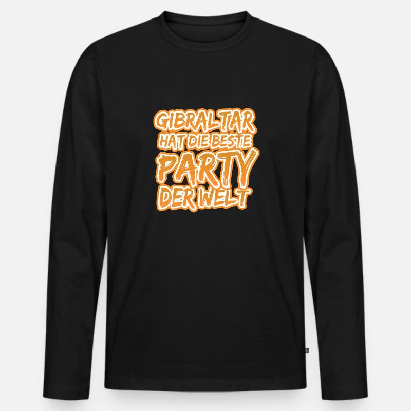 Gibraltar - Männer Premium Bio Langarmshirt - Schwarz