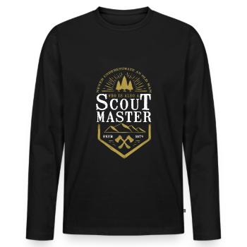 Scout Survival Camp Gift - Men's Premium Organic Long Sleeve Shirt - black - Front - Nico (187cm)