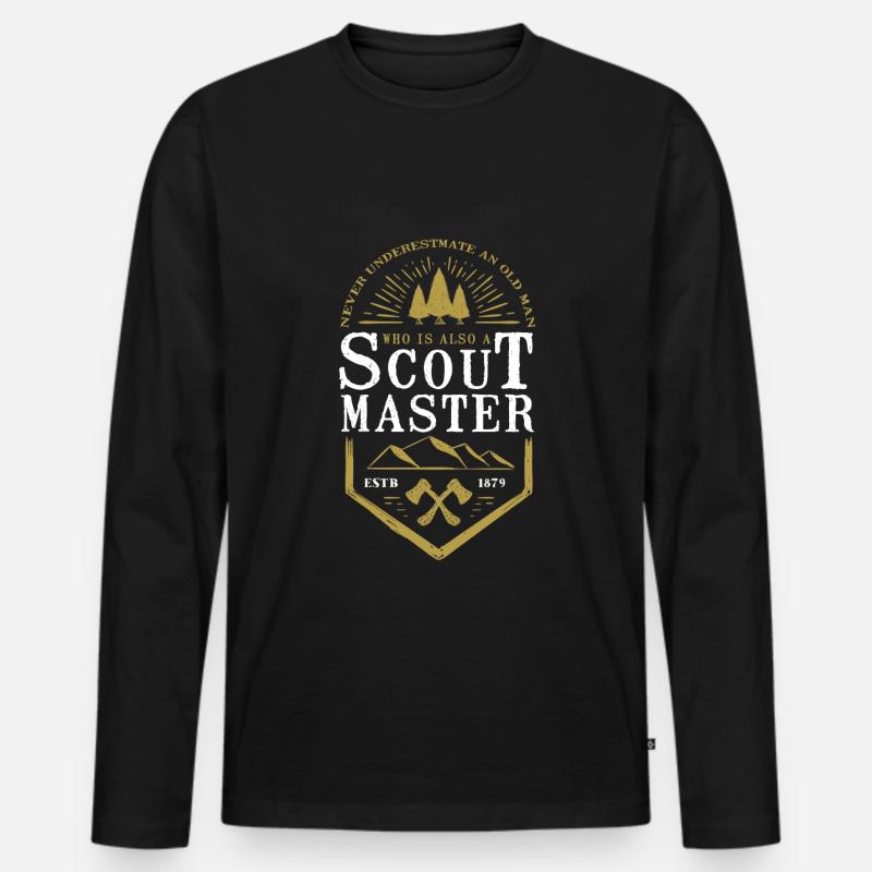 Pfadfinder Survival Camp Geschenk - Männer Premium Bio Langarmshirt - Schwarz