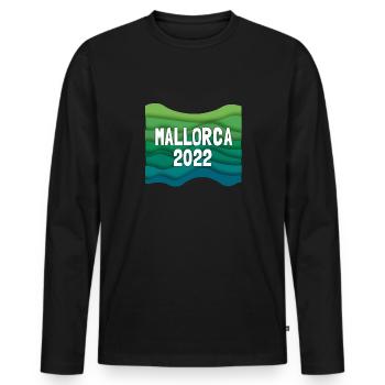 Mallorca 2022, Malle, Îles Baléares, Espagne, Méditerranée - T-shirt manches longues Premium bio Homme - noir - Devant - Nico (187cm)