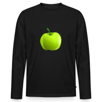 Apfel - Männer Premium Bio Langarmshirt - Schwarz - Vorne - Nico (187cm)
