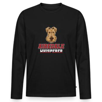 Airedale Terrier Hund - Männer Premium Bio Langarmshirt - Schwarz - Vorne - Nico (187cm)