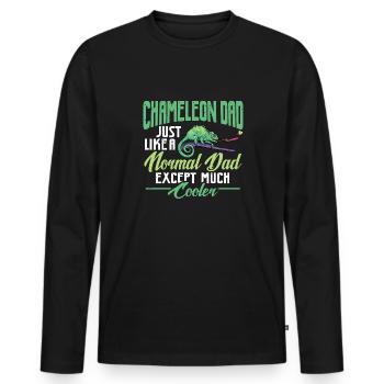 Herpétologiste des reptiles lézards caméléons - T-shirt manches longues Premium bio Homme - noir - Devant - Nico (187cm)