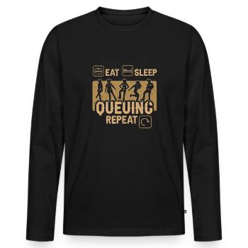 Line Dancing Cowboy Texas Line Dance Cadeau - T-shirt manches longues Premium bio Homme - noir - Devant - Nico (187cm)