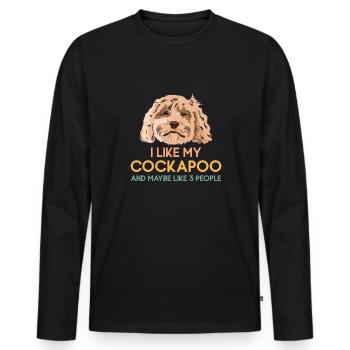 Cockapoo Hund - Männer Premium Bio Langarmshirt - Schwarz - Vorne - Nico (187cm)