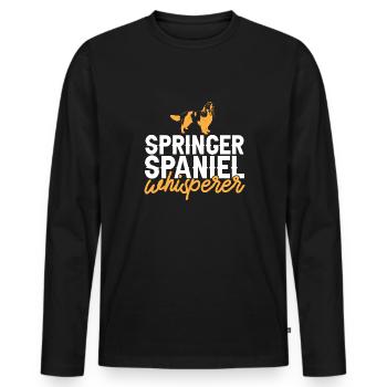 English Springer Spaniel Hund - Männer Premium Bio Langarmshirt - Schwarz - Vorne - Nico (187cm)