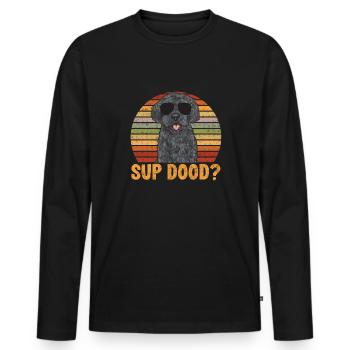 Labradoodle Dog - Men's Premium Organic Long Sleeve Shirt - black - Front - Nico (187cm)