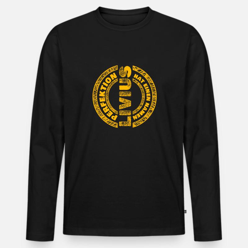 Perfektion Livius - Männer Premium Bio Langarmshirt - Schwarz