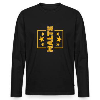 First name Malte - Men's Premium Organic Long Sleeve Shirt - black - Front - Nico (187cm)