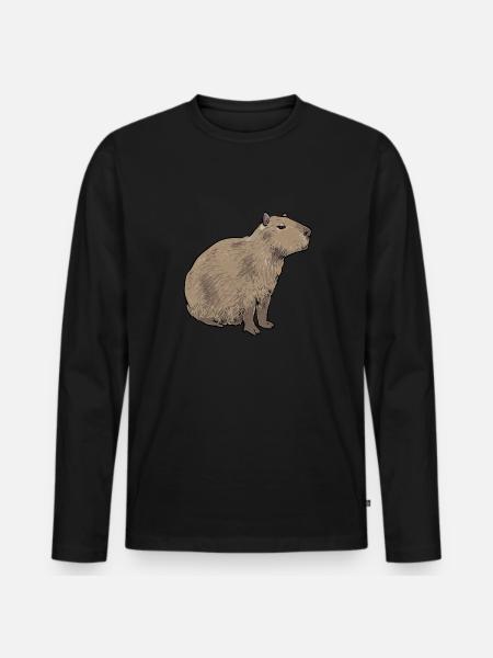 Rongeur Capybara - T-shirt manches longues Premium bio Homme - noir