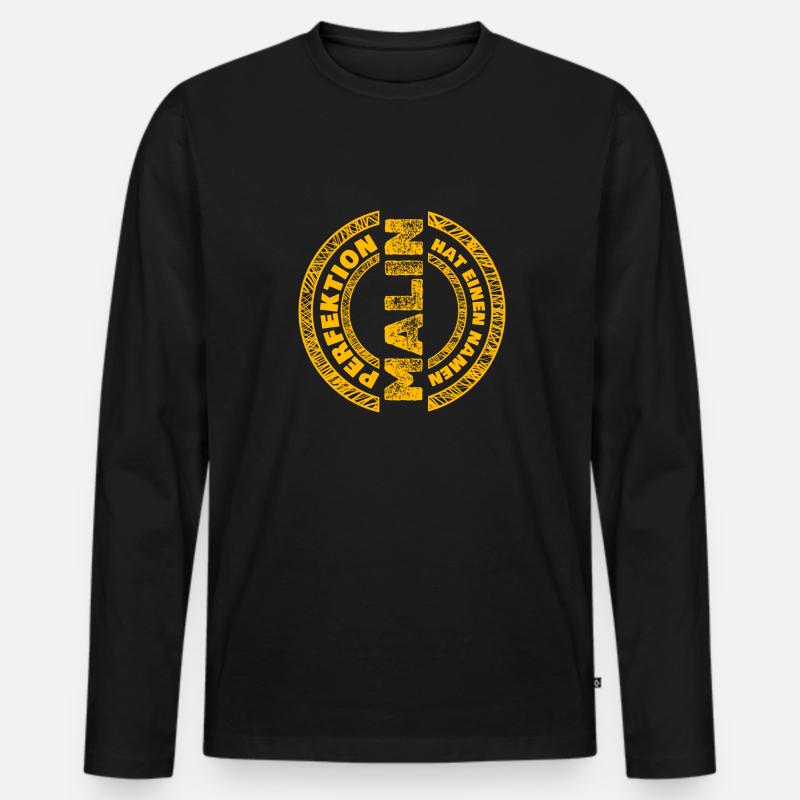 Perfekt Malin - Männer Premium Bio Langarmshirt - Schwarz