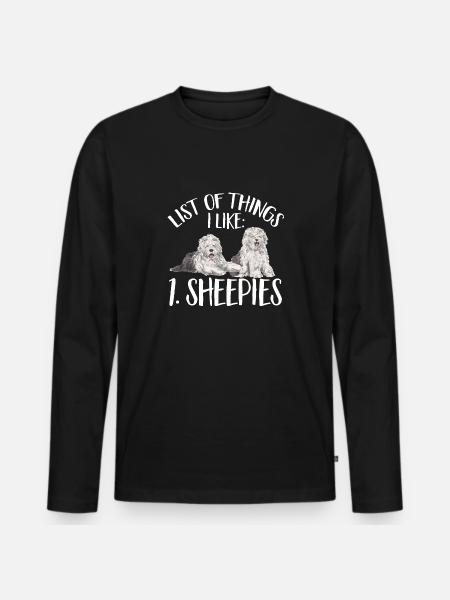 Old English Sheepdog Sheepie Bobtail - Men's Premium Organic Long Sleeve Shirt - black