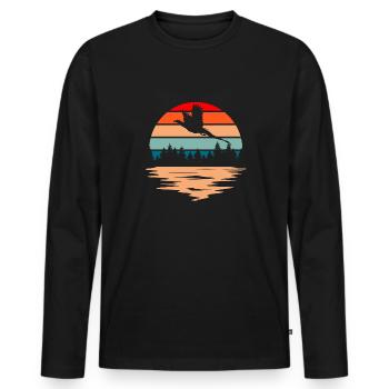 Pheasant retro South Dakota - Men's Premium Organic Long Sleeve Shirt - black - Front - Nico (187cm)