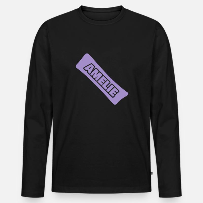 Amelie - Männer Premium Bio Langarmshirt - Schwarz