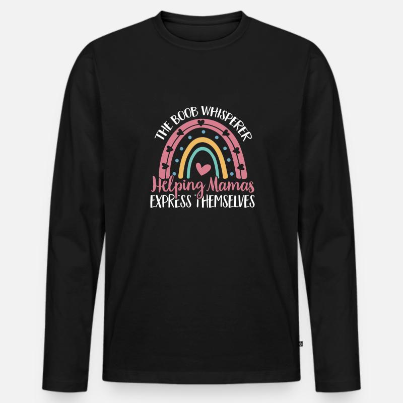 Stillberaterin Laktationsberaterin IBCLC - Männer Premium Bio Langarmshirt - Schwarz