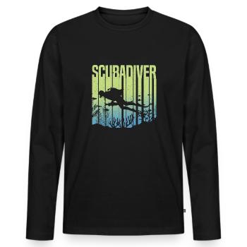 Scuba Diver Underwater Exploration Shark Diving - Männer Premium Bio Langarmshirt - Schwarz - Vorne - Nico (187cm)
