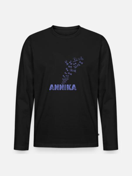 Annika - Men's Premium Organic Long Sleeve Shirt - black
