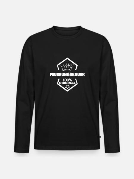 Furnace builder as work - Men's Premium Organic Long Sleeve Shirt - black
