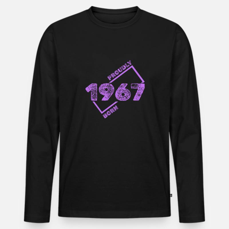 Geboren 1967 - Männer Premium Bio Langarmshirt - Schwarz