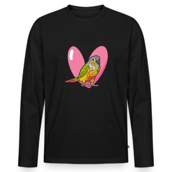Molina Parakeet Parrot Bird Parakeet - Men's Premium Organic Long Sleeve Shirt - black - Front - Nico (187cm)