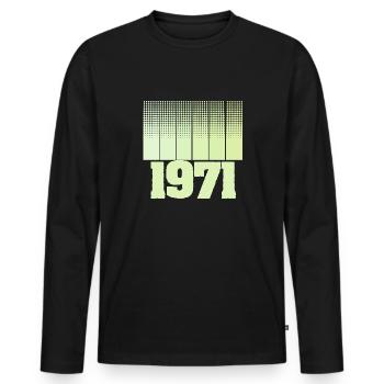 Pitch 1971 - Men's Premium Organic Long Sleeve Shirt - black - Front - Nico (187cm)