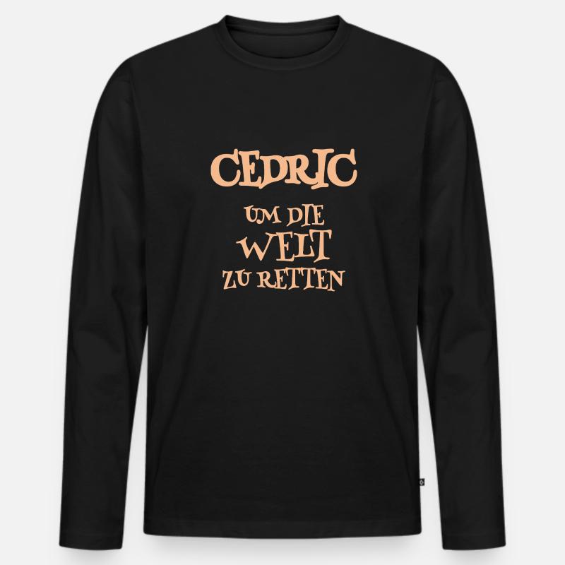 Helfer Cedric - Männer Premium Bio Langarmshirt - Schwarz