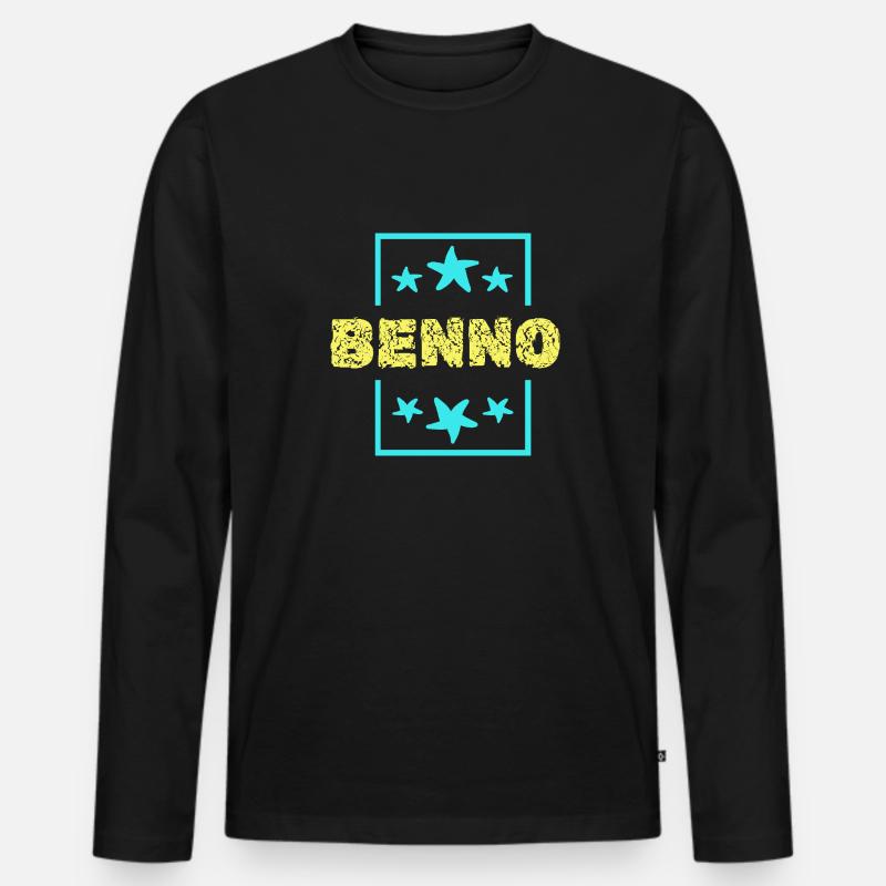Benno als Benno - Männer Premium Bio Langarmshirt - Schwarz
