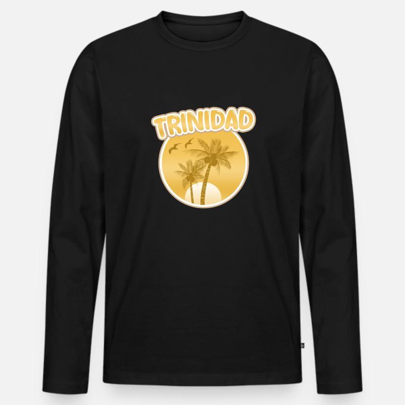 Urlaub Trinidad - Männer Premium Bio Langarmshirt - Schwarz