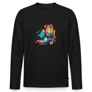 Danse en ligne Danse en ligne Danse en ligne Danse - T-shirt manches longues Premium bio Homme - noir - Devant - Nico (187cm)