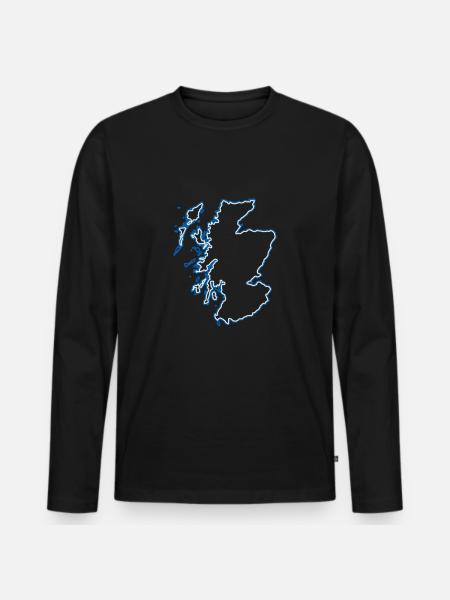 Schottland - Männer Premium Bio Langarmshirt - Schwarz