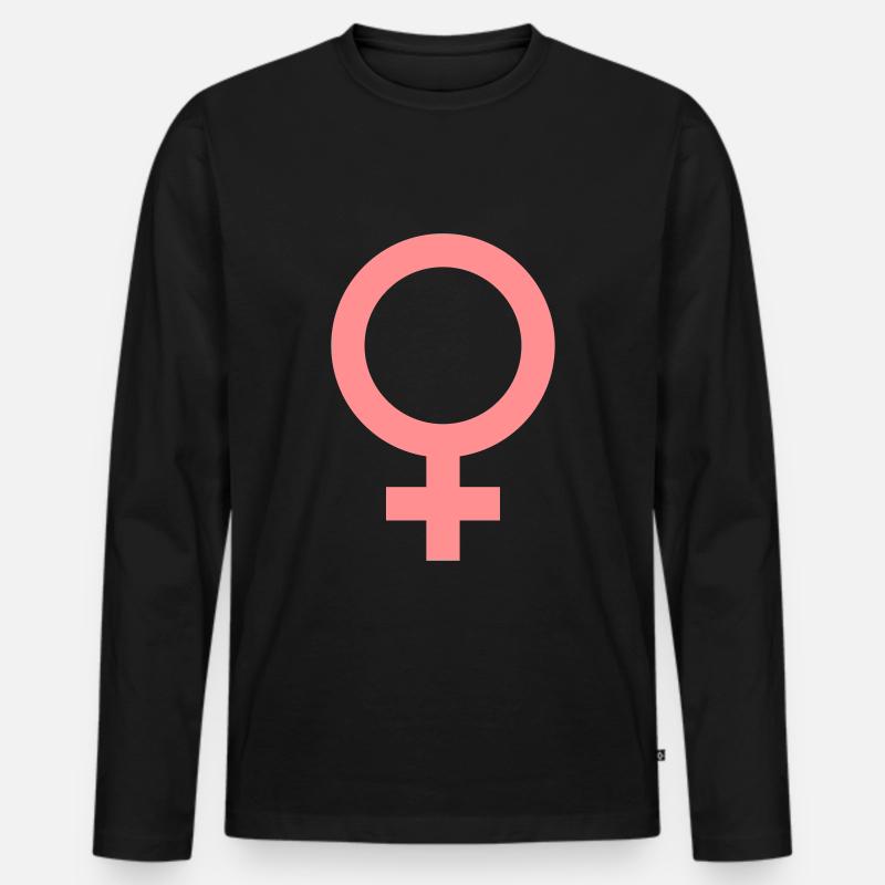 weiblich - Männer Premium Bio Langarmshirt - Schwarz