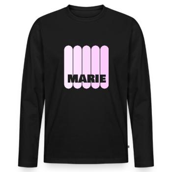Marie - Men's Premium Organic Long Sleeve Shirt - black - Front - Nico (187cm)