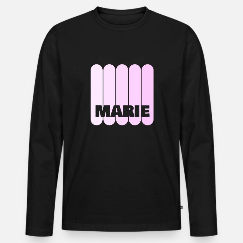 Marie - Männer Premium Bio Langarmshirt - Schwarz
