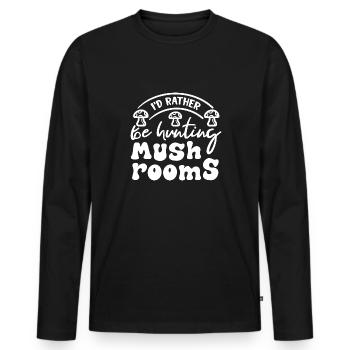 Jagd auf Pilze Wachsende Pilze Shiitake - Männer Premium Bio Langarmshirt - Schwarz - Vorne - Nico (187cm)
