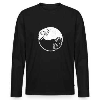 Grand chien pyrénéen Yin Yang Pyrénées - T-shirt manches longues Premium bio Homme - noir - Devant - Nico (187cm)