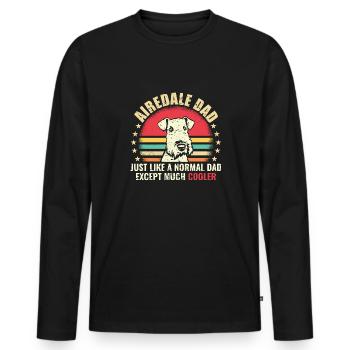 Airedale Terrier Hund - Männer Premium Bio Langarmshirt - Schwarz - Vorne - Nico (187cm)