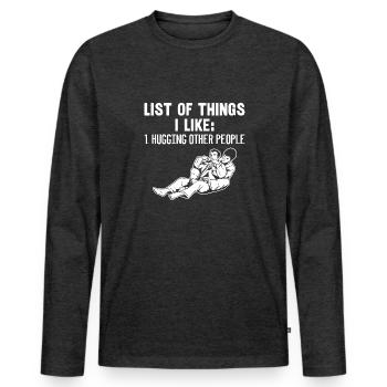 BJJ Brazilian Jiu-Jitsu - Men's Premium Organic Long Sleeve Shirt - heather anthracite - Front - Nico (187cm)