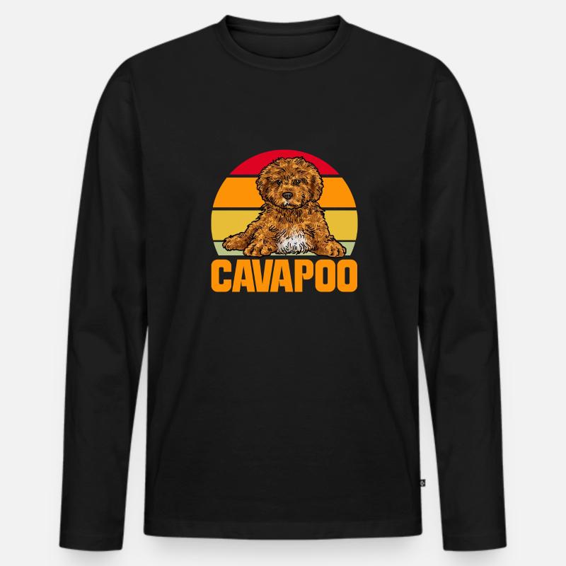 Cavapoo Cavoodle Capoodle Chien - T-shirt manches longues Premium bio Homme - noir