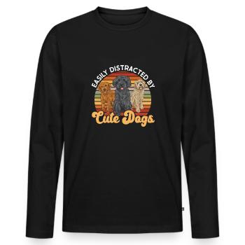 Labradoodle Dog - Men's Premium Organic Long Sleeve Shirt - black - Front - Nico (187cm)