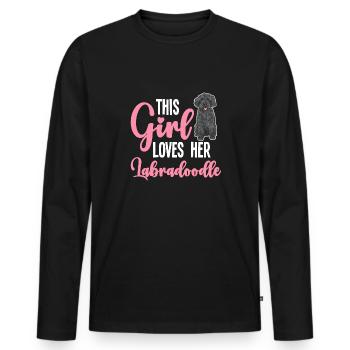 Labradoodle Hund - Männer Premium Bio Langarmshirt - Schwarz - Vorne - Nico (187cm)