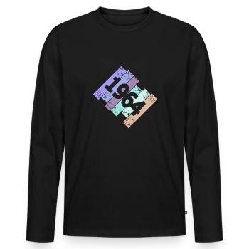Grufti 1964 - Männer Premium Bio Langarmshirt - Schwarz - Vorne - Nico (187cm)