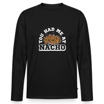 Mexico Nachos Jalapenos Cheese Mexican cuisine - Männer Premium Bio Langarmshirt - Schwarz - Vorne - Nico (187cm)