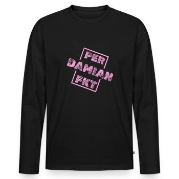 Perfekt Damian - Männer Premium Bio Langarmshirt - Schwarz - Vorne - Nico (187cm)